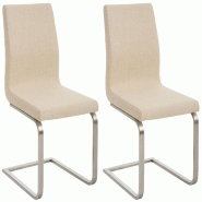 Décoshop26 - Chaise de salle à manger x1 design moderne en tissu crème support en acier inoxydable 10_0007756 - beige inox 3000266288386