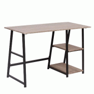 Helloshop26 - Bureau d'ordinateur 2 étagères pour un grand rangement 120 cm 19_0000511 - métal 3000241018984