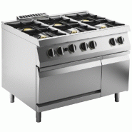KBS Gastrotechnik KBS Cuisinière à gaz 6 brûleurs avec four à gaz 44 kW 1200x730x900 mm Allumage piézoélectrique flamme pilote - 10421408