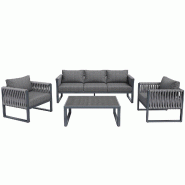 Merax ensemble de chaises de jardin, 4-pièces, gris - gris métal HW26023AAG