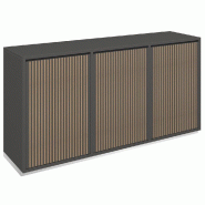 Meuble Vertigo T01 4 tiroirs anglaise 1 porte MDF naturel&anthracite 180x47x93cm