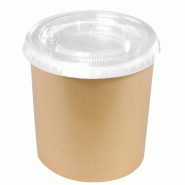 NOVACUP Combo Pot à Glace carton Beige 120ml  VALUE PACKCouvercle recyclableSorbet Dessert Glacé    ø75x49mm Idéal Glace Artisanale - Lot de 5000