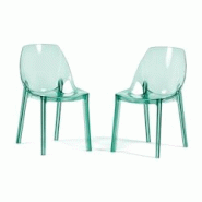 RATTATAN Lot de 2 chaises en polycarbonate transparent, empilables, monobloc, résistantes, design moderne, idéales pour cuisine, bar ou restaurant â RATTATAN Lot de 2 chaises en polycarbonate transparent, empilables, monobloc, résistantes, design moderne, idéales pour cuisine, bar ou restaurant â