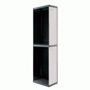 SimonRack Vestiaire Métallique 2 Portes avec Clé, Module Additionnel Professionnel, 1800x400x500 mm, Anthracite/Blanc - Simonlocker - noir métal 84