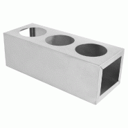 Support 3 flacons à sauces 240/360ml 23x8,5x8cm inox