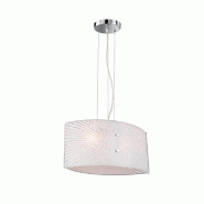 Suspension design 2xE27 verre transparent et chrome - Trio - Elisa - argenté 4017807522006