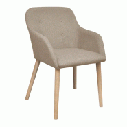 VidaXL Chaises à manger lot de 6 beige tissu et chêne massif Modèle Jardin Plus - 270571xl