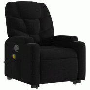VidaXL Fauteuil de massage inclinable Noir Tissu Modèle Telvessa - 3204610