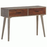 VidaXL Table console Gris 110x35x75 cm Bois de manguier massif brut Modèle Zenith Atelier - 321807