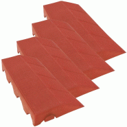 WellHome Combi - Lot de 4 finitions pour dalles de sol 39x19,5x4,8 cm, finition femelle, terracotta - marron PK3638