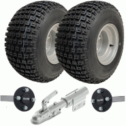 18x9.50-8 ATV Quad Trailer Kit Knobby Wheels Hub Stub Axles Swivel Hitch 204kg 18x9.50-8 ATV Quad Trailer Kit Knobby Wheels Hub Stub Axles Swivel Hitch 204kg