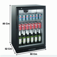 Arrière bar 1 porte vitrée ventilé noir - LG128
