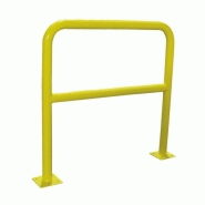 Barrières de sécurité acier diamètre 60 mm à platine longueur 200 cm hauteur 100 cm coloris jaune et noir