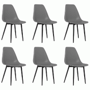 Chaises à manger lot de 6 gris PP Modèle Mervalis - 3082343