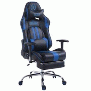 CLP Fauteuil de bureau Limit similicuir avec ou sans Repose-pieds téléscopique Noir / Bleu/avec repose-pieds - bleu polyester 1916685101 CLP Fauteuil de bureau Limit similicuir avec ou sans Repose-pieds téléscopique Noir / Bleu/avec repose-pieds - bleu polyester 1916685101