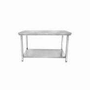 Cuistance Table Inox Professionnelle avec sous tablette 1000 x 600 x 850 mm - gris inox STTF106