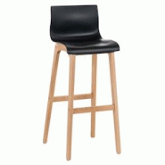 Décoshop26 - Tabouret de bar design scandinave x1 structure de 4 pieds en bois assise en plastique noir 10_0004943 - noir 3000252369662 Décoshop26 - Tabouret de bar design scandinave x1 structure de 4 pieds en bois assise en plastique noir 10_0004943 - noir 3000252369662