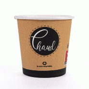 Gobelet en carton imprimé pour boissons chaudes et froides - 10cl Ø6,60x6cm - par 50