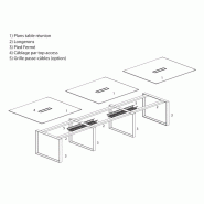 Grande table de réunion rectangulaire X7- Officity. - Blanc 9010, Blanc, 480_0
