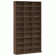 Helloshop26 - Armoire à CD fonctionnelle rangement bureau 102 x 23 x 178 cm en bois d'ingénierie chêne marron 02_0048134 - marron Bois massif 30002