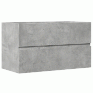 Helloshop26 - Armoire de salle de bain suspendue moderne rangement mural 80 x 38,5 x 45 cm en bois d'ingénierie gris béton 02_0050818 - gris Bois ma