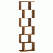 Helloshop26 - Bibliothèque contemporain étagère à 6 niveaux meuble de rangement cloison séparateur pour salon chambre bureau blanc 12_0004223 - b