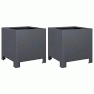 Helloshop26 - Jardinière bac lit surélevé plantes fleurs jardin terrasses lot de 2 30 x 30 x 30 cm acier anthracite 02_0038911 - 3000217960798 Helloshop26 - Jardinière bac lit surélevé plantes fleurs jardin terrasses lot de 2 30 x 30 x 30 cm acier anthracite 02_0038911 - 3000217960798