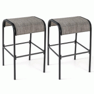 Helloshop26 - lot de 2 tabourets de bar hauteur 76 cm avec structure robuste design épuré ambiances cosy en métal café 20_0019600 - 3000233031472