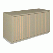 Meuble Vertigo T03 4 tiroirs à l'anglaise MDF naturel et taupe 120x47x60 cm