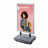 SHOWDOWN Displays Exposiciónate Windtalker® Excel avec Base Plastique A0 WTEA0 - argenté aluminium WTEA0