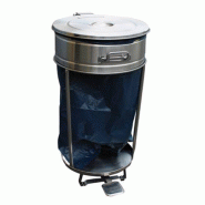Support de poubelle en inox roulant commande à pédale 110 litres | L2g - 900540130L