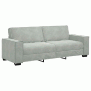VidaXL Canapé à 3 places Gris clair 220x78x84 cm Velours Modèle AbriChêne 62 - 4105030