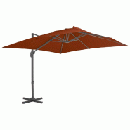 VidaXL Parasol de jardin en porte-à-faux avec mât en aluminium Modèle Atlas Vent Pro - rouge 312316