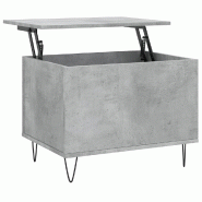 VidaXL Table basse Gris béton 60x44,5x45 cm Bois d'ingénierie Modèle Milan Pro - 830952