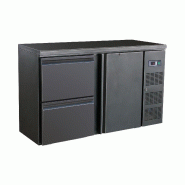 Arrière bar réfrigérée noir 1 porte et 2 tiroirs l1462mm 7450.0316 COMBISTEEL