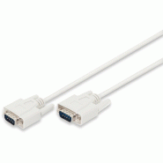 ASSMANN DIGITUS Câble de transfert de données, D-Sub9/M - D-Sub9/M, 9 broches Sub-D - 9 broches Sub-D, 2 m, beige - beige AK-610107-020-E