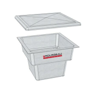 Bac à eau 200L - stratifié verre résine - couvercle inclus - dimensions L800 x l800 x h550 Bac à eau 200L - stratifié verre résine - couvercle inclus - dimensions L800 x l800 x h550