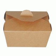 Boîte carton brun 650ml - étanche à fermeture intégrée - 13x10,5x6,5cm - par 25
