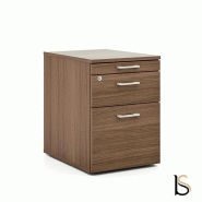 Caisson mobile 2 tiroirs  + 1 tirette plumier - QUADRIFOGLIO - Noyer Canaletto_1