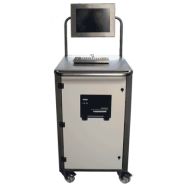 Chariot informatique mobile en inox - Protection étanche et autonome avec réglages modulables
