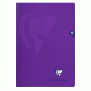 Clairefontaine Lot de 10 Cahier Mimesys A4, 48p./24 feuilles 90 g/m² piquées, coloris assortis (6), quadrillé 5x5 - 3329683031024
