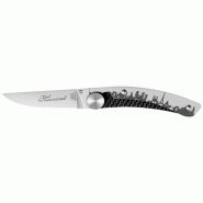 CLAUDE DOZORME Couteau de poche Manche Carbone - Liner Cran Skyline Paris - 035-1208962