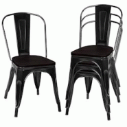 Décoshop26 - 4 chaises salle à manger empilables style industriel en acier 51x44x85 5cm noir 20_0000071 - noir 3001062669607 Décoshop26 - 4 chaises salle à manger empilables style industriel en acier 51x44x85 5cm noir 20_0000071 - noir 3001062669607