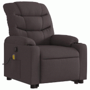 Fauteuil inclinable de massage Marron foncé Tissu Modèle Belvoria - 8721012218888