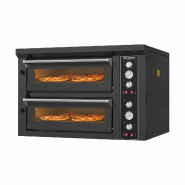 Four à pizza électrique 4+4 x Ø34 cm (12kW - 380V) Série "PIZZA CHEF" PREMIUM - GOLDINOX - noir Acier inoxydable 18/0 3701770846153