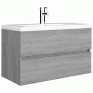 Helloshop26 - Meuble lavabo avec bassin intégré 80 x 38,5 x 45 cm gris bois d'ingénierie 02_0006878 - 3000372524637 Helloshop26 - Meuble lavabo avec bassin intégré 80 x 38,5 x 45 cm gris bois d'ingénierie 02_0006878 - 3000372524637