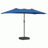 Helloshop26 - Parasol de jardin pliable moderne avec éclairage LED 385 x 209 x 244 cm en polyester azur 02_0058689 - acier 3000240724145