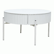 Helloshop26 - Table basse console d'appoint 36 x 60 cm blanc 03_0010840 - 3000225437404