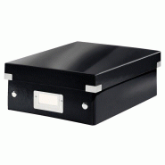 LEITZ Lot de 6 Boîte de rangement Click & Store Wow, petit format avec compartiments, coloris noir - noir 60570095
