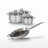 Lot Poêle 32 cm & 3 Faitouts 16/20/24 cm Elo Relief Solution - gris 3176239941937